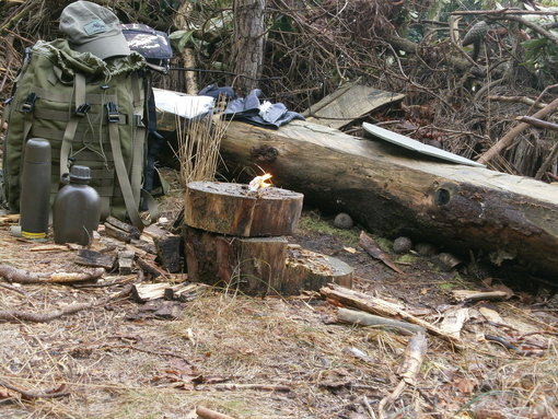 Resultaat vuur ontsteken met de Bushcraft II