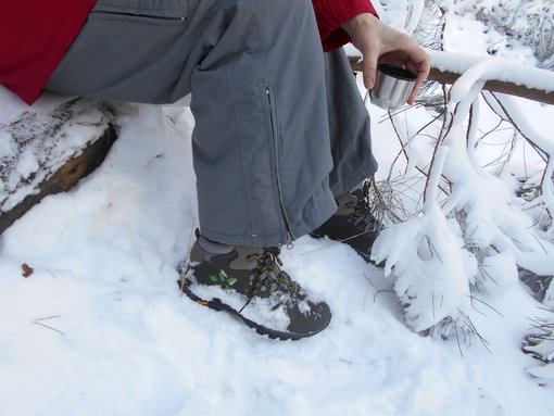 in de sneeuw